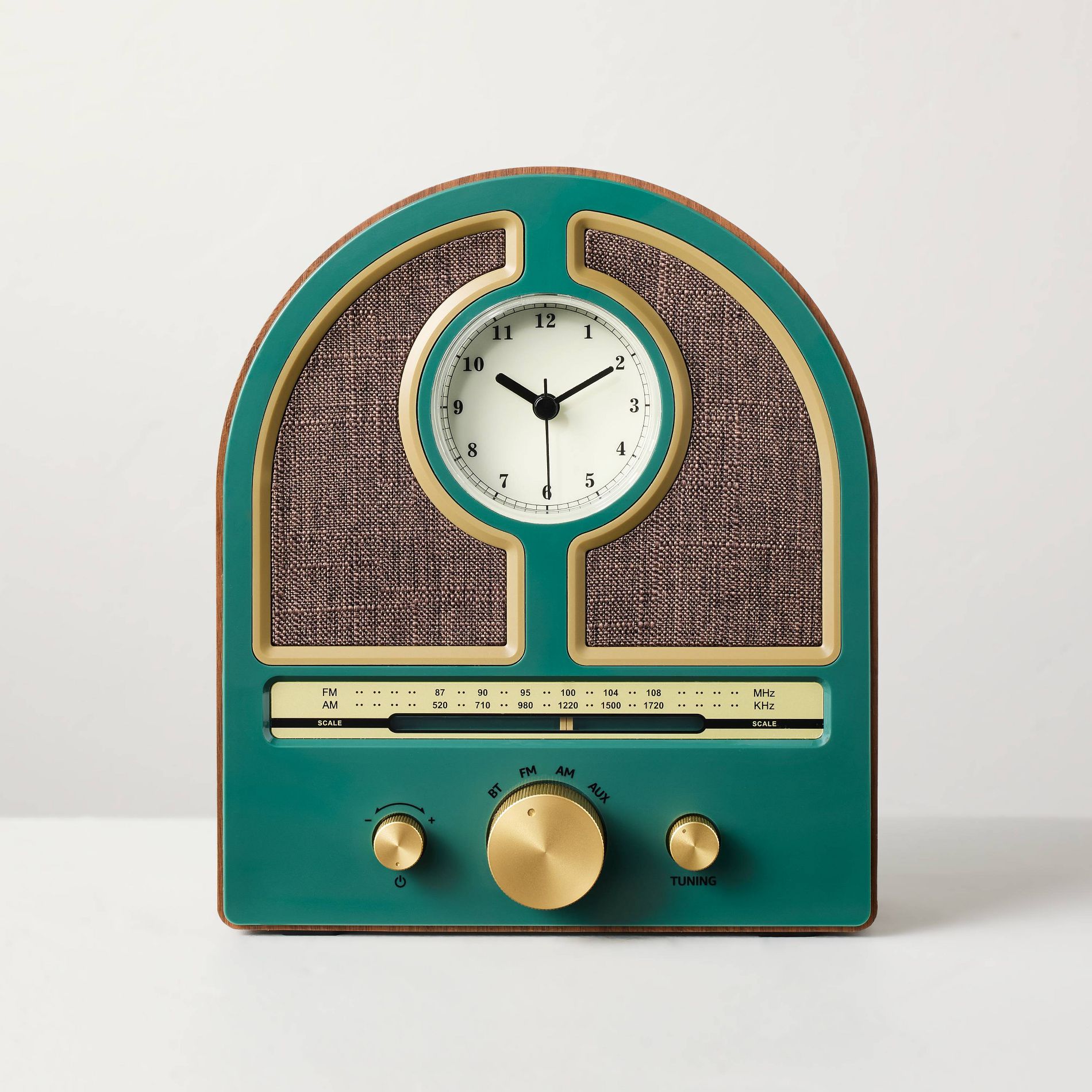 Vintage Portable AM/FM Radio Wood and Green - Hearth & Hand™ with Magnolia