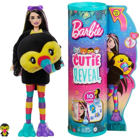 Barbie Color Reveal Doll with 7 Surprises 4 Mystery Bags, Surprise Wig,  Skirt, Shoes & Sponge; Sunny 'N Cool Series