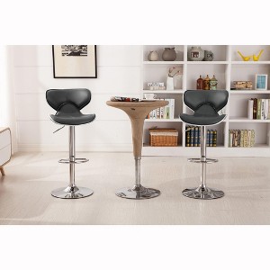 CAVINAS Dining Chairs Kitchen Chairs Set of 2 Stool Airlift Adjustable Swivel BarStool with Chrome Base for Kitchen, Home Bar - 1 of 4
