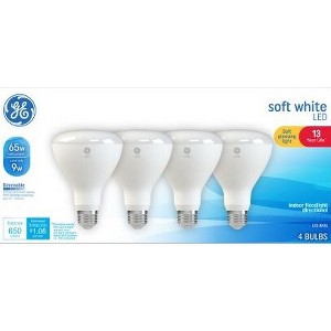 GE 4pk 65W BR30 LED Indoor Medium Base Floodlight Bulb Soft White - 1 of 4