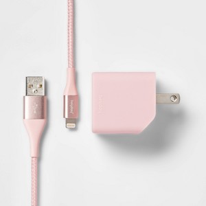 2-Port Wall Charger 15W USB-C & 5W USB-A (with 6' Lightning to USB-A Cable) - heyday™ - 1 of 4