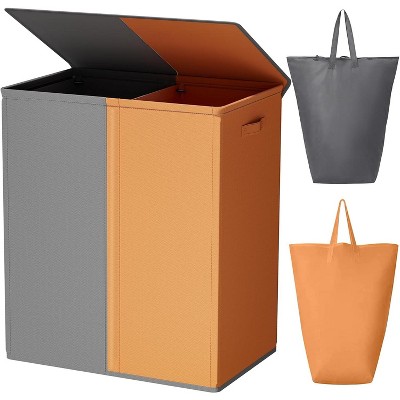 Double Laundry Baseket with Lid and Removable Laundry Bags,154L Large Laundry Hamper