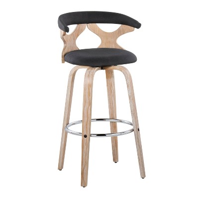 Gardenia Black Wood and Metal Swivel Barstool Set