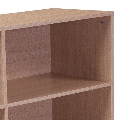 Kids Black and Oak Wood Grain 4-Shelf Bookcase