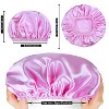 4 PCS Shower Caps for Women, Bath Caps, Double Waterproof Layers Shower Cap, - 4 of 4