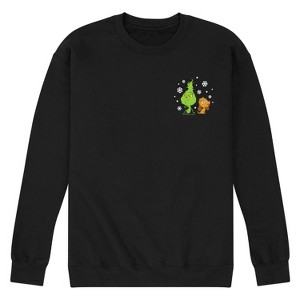 Men's - The Grinch - Christmas Enjoying Snowflakes Graphic Fleece Sweatshirt - 1 of 4