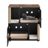 Double Cat Litter Box Enclosure with Hidden Compartments, Wooden Farmhouse Cabinet with Dual Scrape Mats and Scratching Posts - 2 of 4