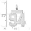 Black Bow Jewelry 14k White Gold, Jersey Collection, Medium Number 94 Pendant - 4 of 4