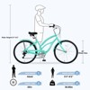 INFURNIC Bicycles 7 Speed Beach Cruiser Bike with Steel Frame and V Brakes for Women Commuter and Leisure Riding, Mint Green, 69.96"*28.32"*43.2" - 4 of 4