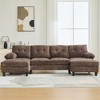 103.5" Chenille Upholstery U-Shaped Sectional Sofa with Dual Chaise Lounges, Side Storage Pockets & Armrest Pillows - 2 of 4