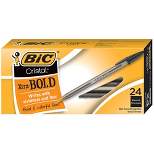 BIC Cristal Bold Non-Refillable Ball Point Pen, 1.6 mm Medium Tip, Black, Pack of 24