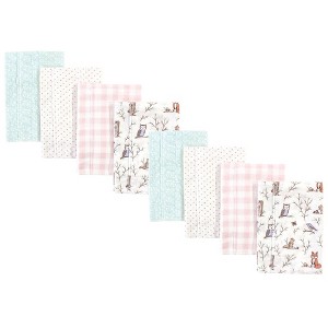 Hudson Baby Boys and Girls Cotton Poly Flannel Burp Cloths 8-Pack, One Size - 1 of 2