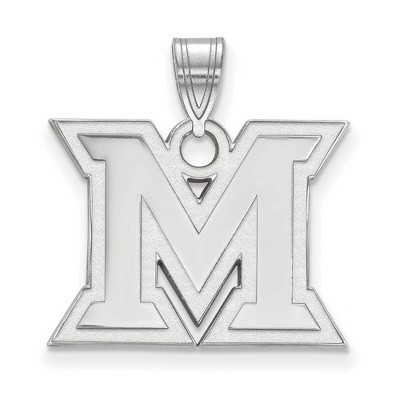 Black Bow Jewelry 10k White Gold Miami Redhawks NCAA Medium Pendant