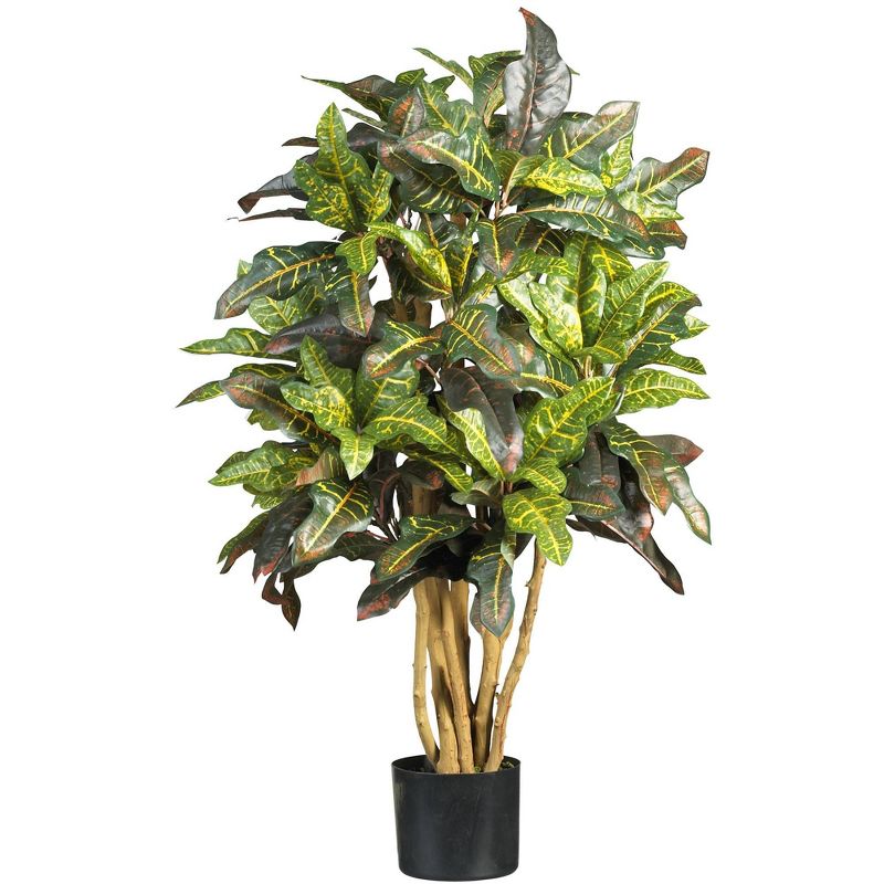 3&#39; Artificial Croton Tree in Pot Green - Nearly Natural, 1 of 5