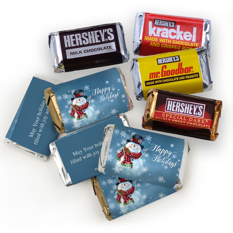 131 Pcs Christmas Candy Chocolate Party Favors Hershey's Miniatures & Kisses by Just Candy (1.65 lbs, Approx. 131 Pcs) - Jolly Snowman, 2 of 3