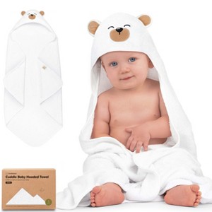 KeaBabies Cuddle Baby Hooded Towel, Organic Baby Bath Towel, Hooded Baby Towels, Baby Beach Towel for Newborn, Kids - 1 of 4