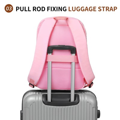 Unique Bargains Large Capacity Casual Work Fashion Quilted Laptop Backpack Pink — фото 5