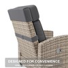 Outdoor Recliner Chair with Adjustable Backrest and Footrest, 150° Lay Flat Rattan Reclining Chairs with Flip-Up Table and Removable Cushion, 1PCS - 4 of 4