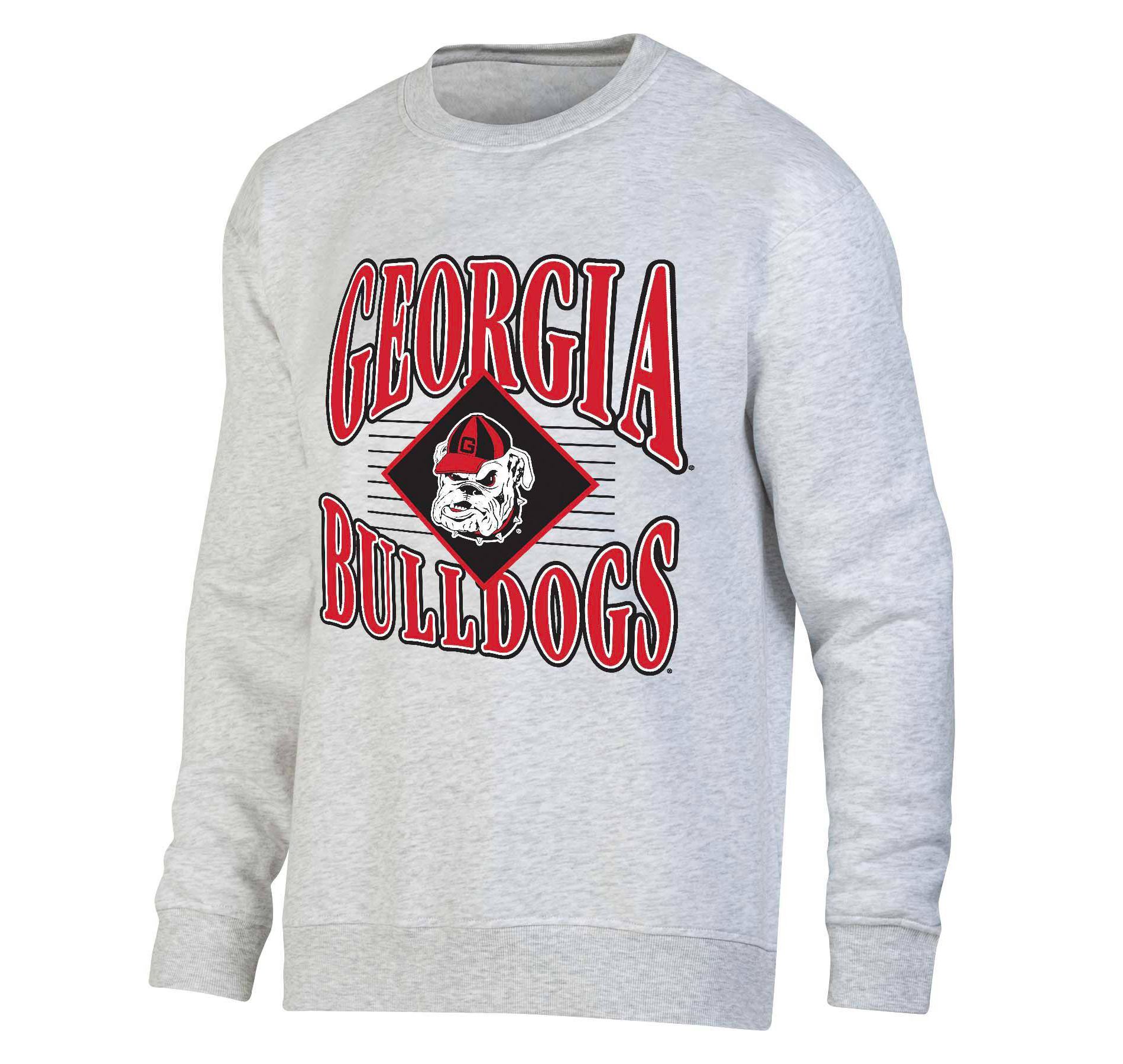 NCAA Georgia Bulldogs Men's Crew Neck Fleece Ash Sweatshirt