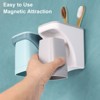 Unique Bargains Durable Plastic Magnetic Two-in-One Design No-Punch Installation Toothbrush Holder - 4 of 4
