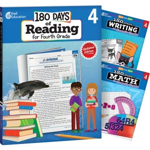 180 Days(tm) Reading, Writing and Math for Grade 4: 3-Book Set - (180 Days of Practice) (Mixed Media Product) - 1 of 1