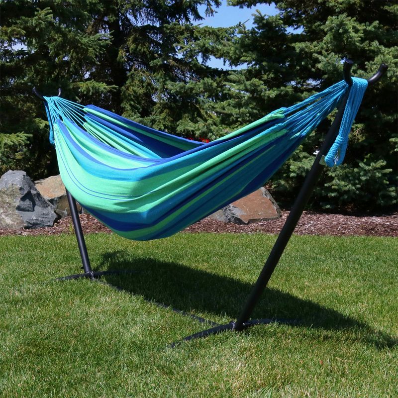 Sunnydaze Large Double Brazilian Hammock with Stand and Carrying Case - 400 lb Weight Capacity, 3 of 15