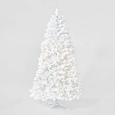 7ft Pre-lit White Alberta Spruce Artificial Christmas Tree Clear Lights - Wondershop™