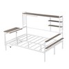 TIRAMISUBEST Twin/Full Size Metal Daybed with Movable Desk and Metal Grid, Modern Daybed Frame Sofa Bed with Storage Shelves and Clothes Hanger - 3 of 4
