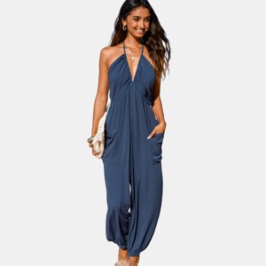 Women's V-neck Halter Jogger Jumpsuit - Cupshe - 1 of 4
