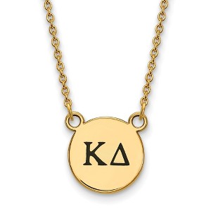 Black Bow Jewelry 14k Yellow Gold Plated Sterling Silver Kappa Delta Greek Life Necklace 18 Inch - 1 of 4