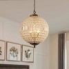 LLHZSY 3-Light Retro French Crystal Globe Chandelier - Antique Bronze - 17 11/16" - 2 of 4