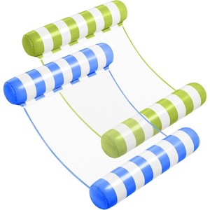 Jasonwell 2-Pack Hammock Pool Floats for Adults – 4-in-1 Inflatable Lounge Floats, PVC, Blue & Retro Green, 48" x 31.5" - 1 of 4