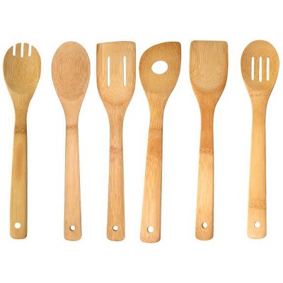 Home Basics 6 Piece Bamboo Kitchen Tool Set, Natural