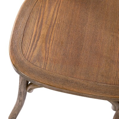 Elegant Dark Natural Elm Wood X-Back Dining Chair