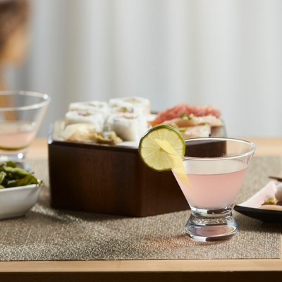 Libbey Clear Glass Stemless Martini Cocktail Set of 4