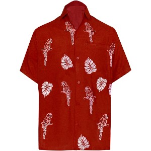 LA LEELA Men's Button Down Short Sleeves Casual Hawaiian Shirt Beach Aloha Party Summer Holidays Vacation Shirts For Mens - 1 of 4