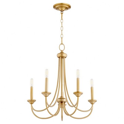 Quorum Lighting Brooks 5 - Light Chandelier in  Aged Brass