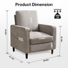 NicBex Linen Accent Chair,Upholstered Living Room Chairs with Mid-Height Backrest,Mid-Century Armchair,Accent Chairs for Living Room,Light Gray - 3 of 4