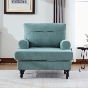 GDFStudio Willa Modern Chenille Upholstered Chaise Lounge - 1 of 4