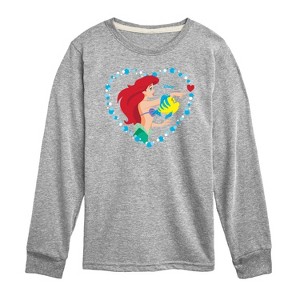 Girls' - Disney Princess - Ariel Heart Long Sleeve Graphic T-Shirt - 1 of 4