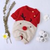 MyKids-Usa Baby Cartton Pattern Contrast Design Side Button Christmas Knitted Romper - 2 of 4