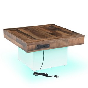 NicBex 31.4 Inch Square Coffee Table with with LED Lights,2 USB Ports and Outlets  for Living Room,Bedroom - 1 of 4