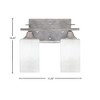Toltec Lighting Uptowne 2 - Light Vanity in  Aged Silver with 4" Square White Muslin Shade - 2 of 2
