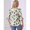 INSPIRE CHIC Women's Fall Floral Casual Square Neck Ruffle 3/4 Sleeve Tunic Top Blouse - 4 of 4