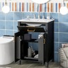 ALEXOUN 24" Black Bathroom Vanity Combo with Ceramic Sink,Bathroom Vanity with Flip Drawer and Cabinet & Golden Handles,for Apartments, Small Spaces - 2 of 4