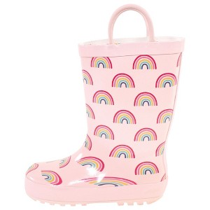 Hudson Baby Rain Boots, Pink Rainbows - 1 of 4