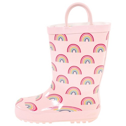 Hudson Baby Rain Boots Pink Rainbows 5 Youth Target