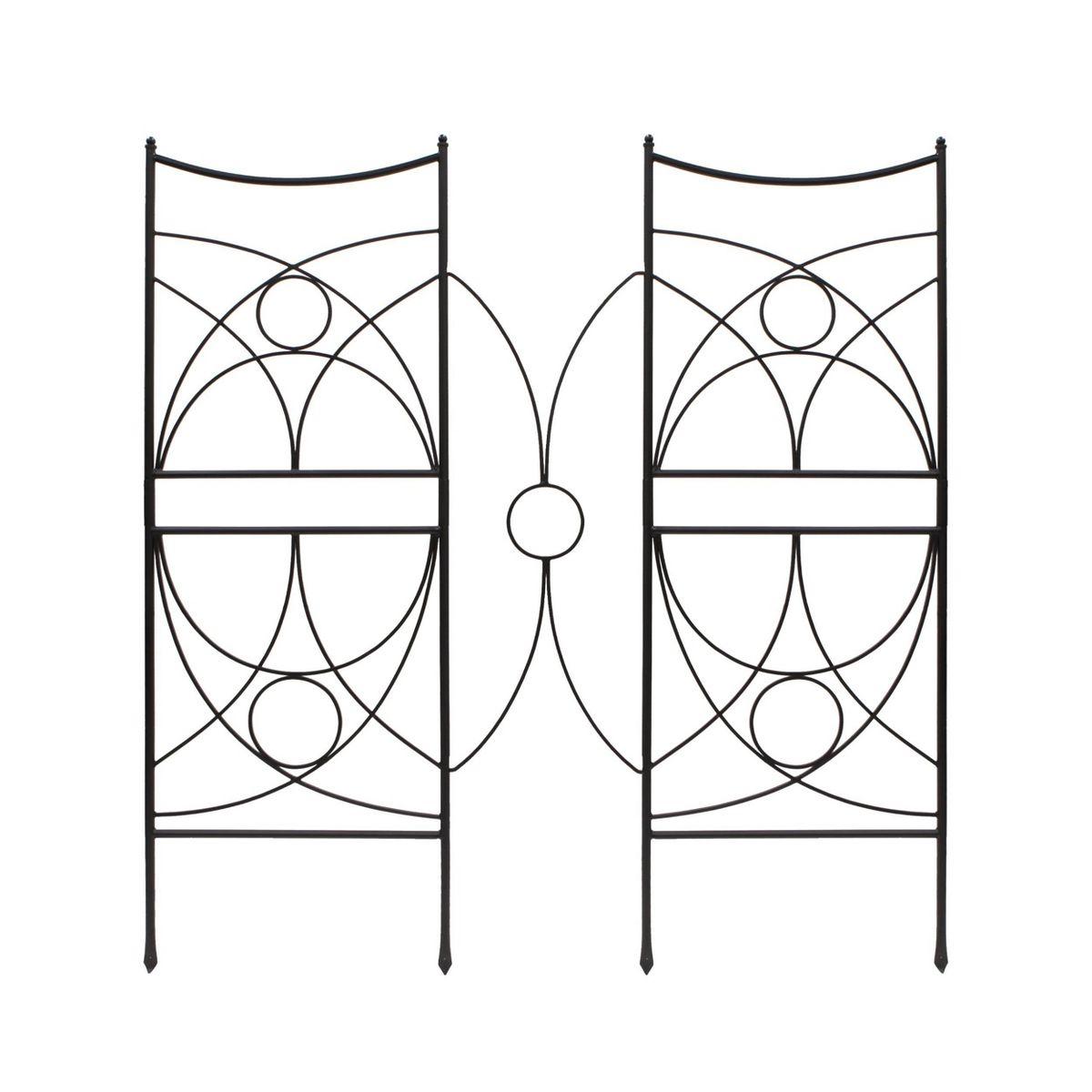 Achla Designs 86.25"H Powdercoated Wrought Iron Outdoor Garden Aurora Trellis Black - thumbnail 3