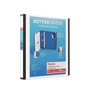 Staples 1.5" 3-Ring Better Binder White (13402) 648813 - 1 of 4