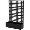 Outsunny Metal Planter Box with Trellis, Drain Holes - 4 of 4